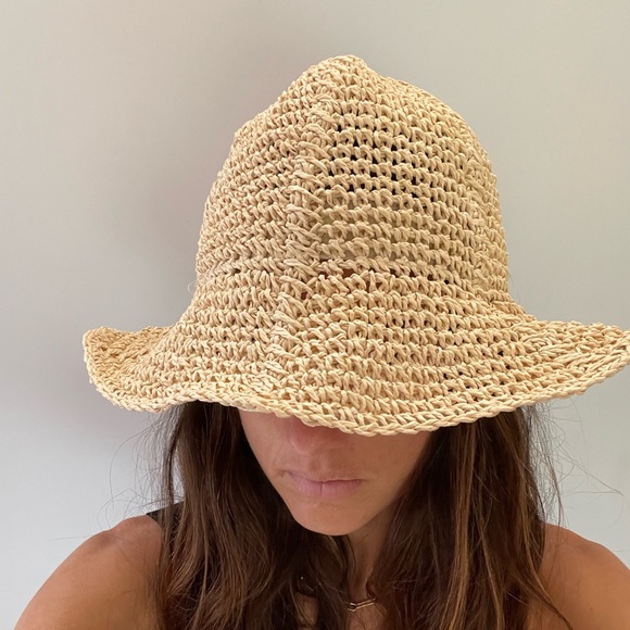 Straw Floppy Bucket Hat - Picture 2 of 5